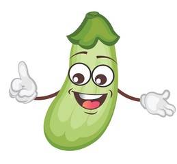 cute zucchini character. cartoon vector illustration