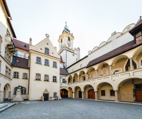 Fototapeta na wymiar The courtyard of the Bratislava Town Hall