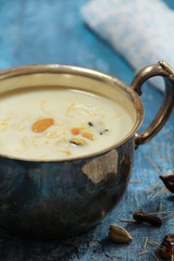Semiya Vermicelli kheer or Payasam / Ramadan Dessert, selective focus