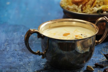 Semiya Vermicelli kheer or Payasam / Ramadan Dessert, selective focus