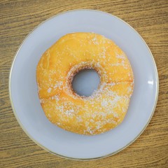 Top View of Glazed Donut with Sugar