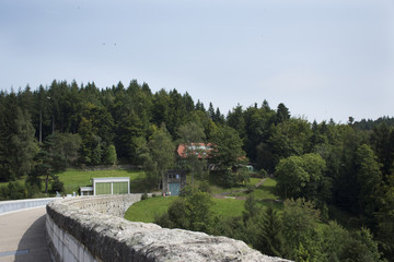 Fototapeta na wymiar Schwarzenbach-Talsperre Dam at Black Forest in Rhineland-Palatinate, Germany