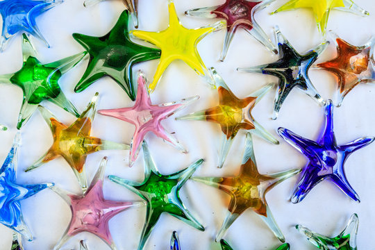 Glass seastar souvenirs