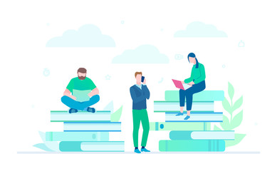 Business process - flat design style colorful illustration