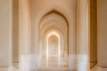 A stunning marble corridor with reflecting arches in Muscat - 1