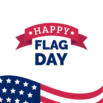 Happy Flag Day design concept. Vector illustration of national american holiday with US flag. Used for poster, card etc.