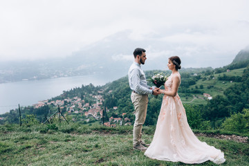 The newlyweds promise to be faithful to each other.