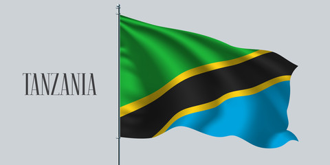 Tanzania waving flag vector illustration