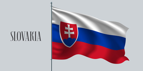 Slovakia waving flag vector illustration