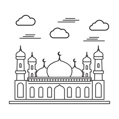 Eid mubarak doodle, Eid Al-Fitr element, vector, symbol, icon