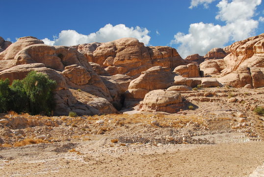 Jordan. Stone blocks in the desert