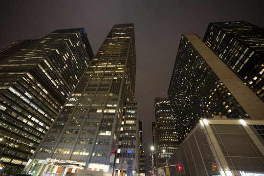 New York City, grattacieli di sera