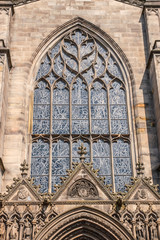 Fototapeta na wymiar Window in an ancient Catholic temple