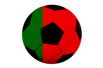 Fototapeta premium Fussball Ball, Fahne Portugal, isoliert auf weiss