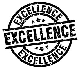 excellence round grunge black stamp