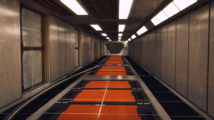 3d Render. Futuristic interior environment © Miguel Aguirre