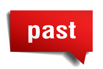 past red 3d speech bubble
