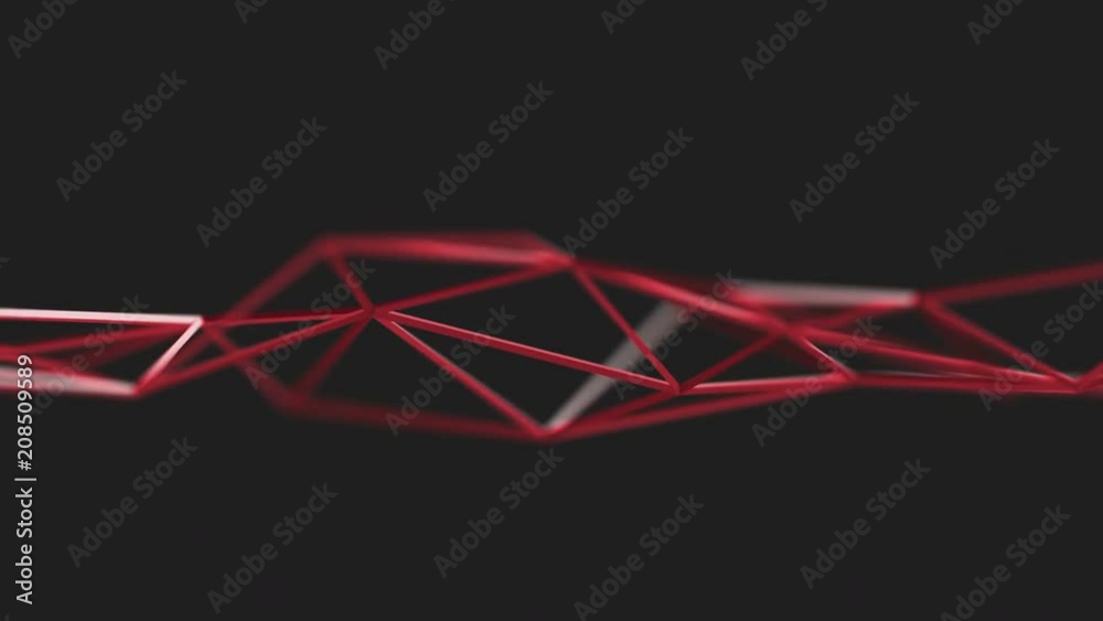 Poster abstract 3d rendering of geometric shape. cgi loop animation with lines. modern background with poly