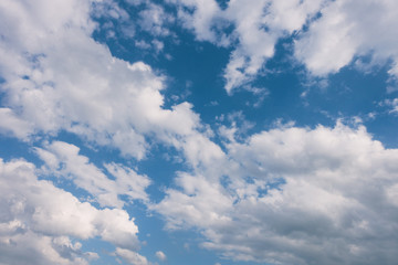 clouds in the blue sky at sunset