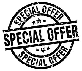 special offer round grunge black stamp