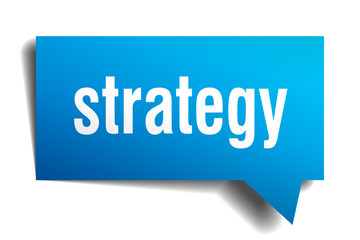 strategy blue 3d speech bubble
