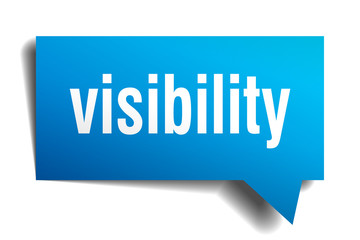 visibility blue 3d speech bubble