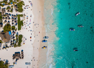 Aerial photo of a beach in Mexico