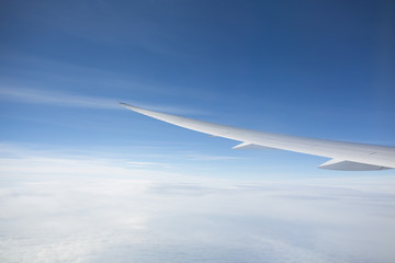 Airplane Wing in the Sky