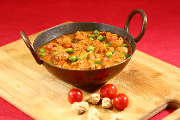 Masala Soya Mater or Soyabeen Mutter, Indian Curry Dish