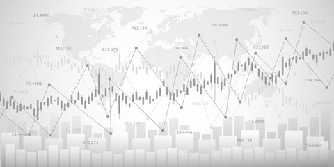 Business candle stick graph chart of stock market investment trading. Trend of graph. Vector illustration