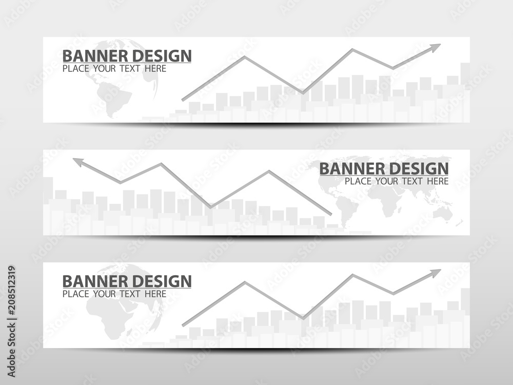 Wall mural banners with economic graph with diagrams on the stock market, for business and financial concepts a