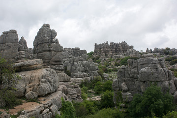 Fototapeta na wymiar A landscape of limestone formations from the Jurassic era 