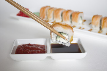 food photo sushi rolls