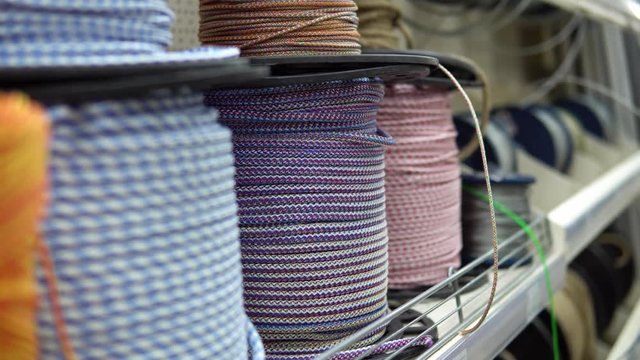 A miscellaneous purpose colorful rope in store can be found in the construction materials store.