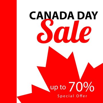 Canada Day Sale up to 70% Vector Template Design Illustration