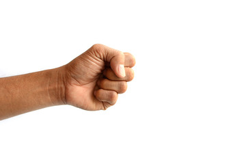 Empty hand holding isolated on the white background.