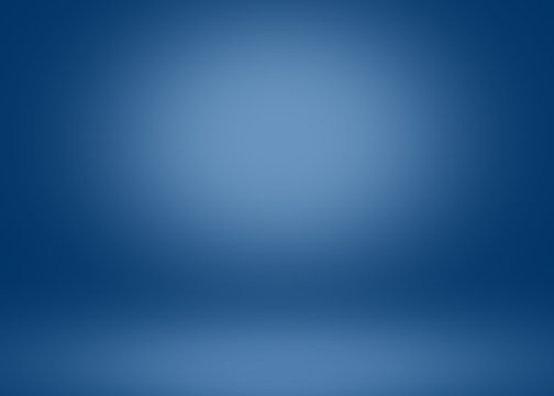 Abstract Blue Empty Room Lighting Studio Background With Empty Space For Your Design.