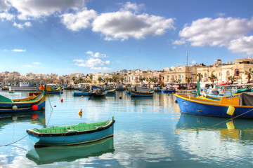 Fototapeta na wymiar Boats in Marsaxlokk