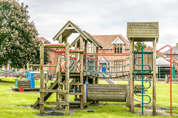 Fototapeta na wymiar Playground for children in a beautiful park in England