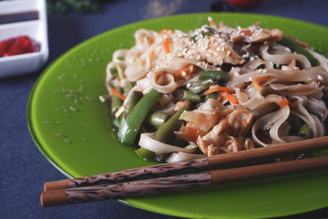 noodles with vegetables sushi sticks