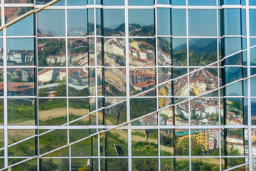 Obraz premium Mirror image in Santiago de Compostela, Spain