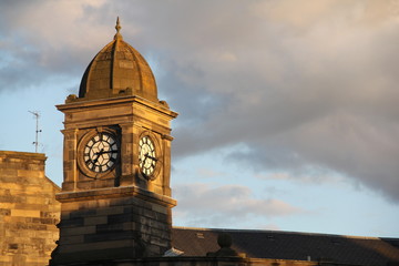 Clock Tower Basking in Sunset