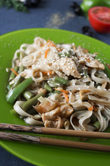 rice pasta with vegetables 