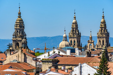 Church towers in Santiago de Compostela, Spain