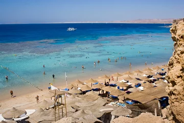 Fotobehang Kust Rode Zeekust in Egypte