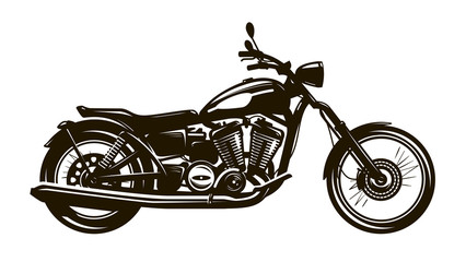 Retro motorcycle. Silhouette vector illustration