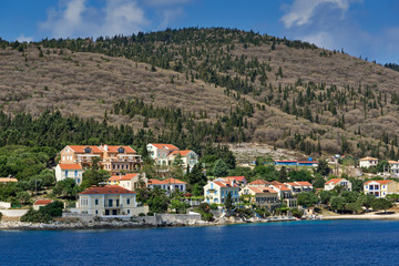 Fototapeta premium Panoramic view of Fiskardo village, Kefalonia, Ionian islands, Greece