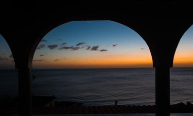 Sonnenuntergang Karibik blick Terasse
