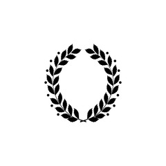 Laurel wreath reward on white background