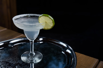 summer fresh cocktail with ice, fruit